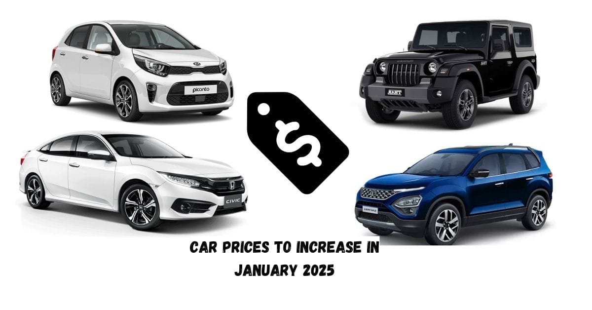 Car Prices to Increase in January 2025